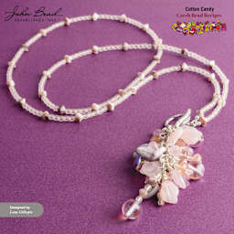 John Bead Czech Glass Bead Recipe Box - Cotton Candy - finished necklace example by Lena Gillespie