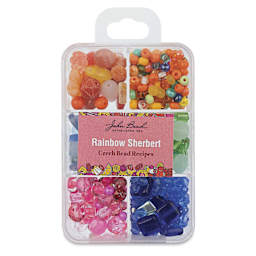 John Bead Czech Glass Bead Recipe Box - Rainbow Sherbet - front