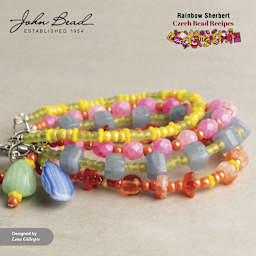 John Bead Czech Glass Bead Recipe Box - Rainbow Sherbet - finished necklace example by Lena Gillespie