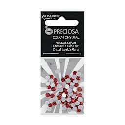 John Bead Preciosa Flat Back Crystals - Light Siam, Pkg of 72