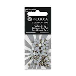 John Bead Preciosa Flat Back Crystals - Black Diamond, Pkg of 72