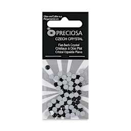 John Bead Preciosa Flat Back Crystals - Black, Pkg of 72