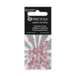 John Bead Preciosa Flat Back Crystals - Light Rose, Pkg of 72