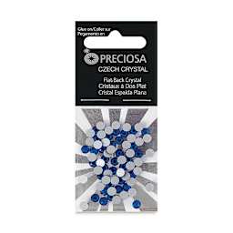 John Bead Preciosa Flat Back Crystals - Capri Blue, Pkg of 72
