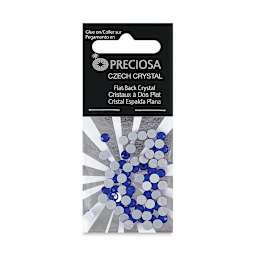 John Bead Preciosa Flat Back Crystals - Sapphire, Pkg of 72