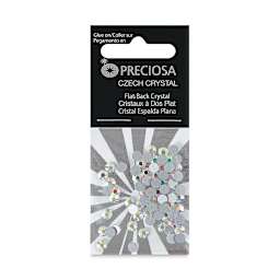 John Bead Preciosa Flat Back Crystals - Crystal Aurora Borealis, Pkg of 72