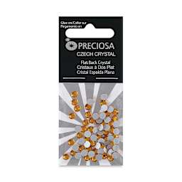 John Bead Preciosa Flat Back Crystals - Topaz, Pkg of 72