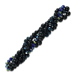 John Bead Twisted Crystal Bead Strands - Black Tulip