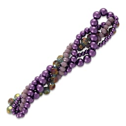 John Bead Twisted Crystal Bead Strands - Blackcurrant Swirl Moonflower