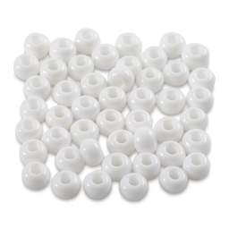 John Bead Fiber Craft Glass Beads - White