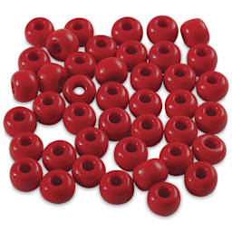 John Bead Fiber Craft Glass Beads - Light Red Beads loose