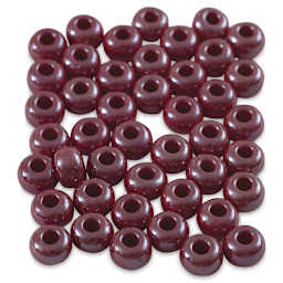 John Bead Fiber Craft Glass Beads - Medium Red 