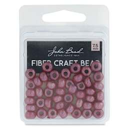 John Bead Fiber Craft Glass Beads - Medium Red (In p