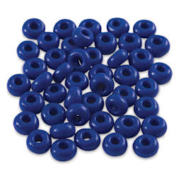 John Bead Fiber Craft Glass Beads - Royal Blue beads loose