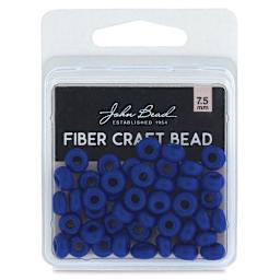 John Bead Fiber Craft Glass Beads - Royal Blue (In package)