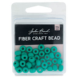 John Bead Fiber Craft Glass Beads - Turquoise (In package)