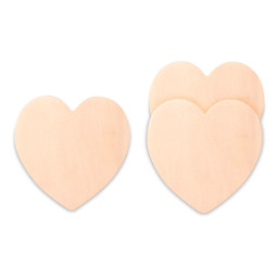 Darice 2-D Wood Cutouts - Hearts, 3", 3 Pieces