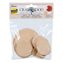 Darice 2-D Wood Cutouts - Circles, Assorted Sizes, 21 Pieces