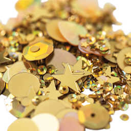 Sizzix Sequins and Beads, Gold, Sequins out of package 