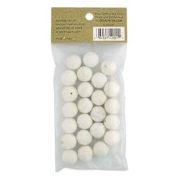 Lia Griffith Cotton Spun Paper Balls - White, 15 mm, Pkg of 24, back of the packaging