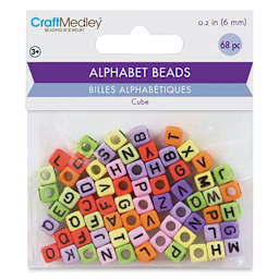 Craft Medley Alphabet Beads - Assorted Colors, Package of 68 (In packaging)