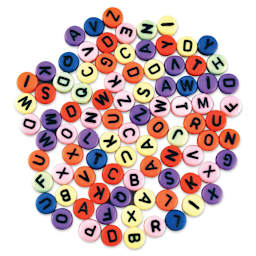 Craft Medley Alphabet Beads - Assorted Colors, Package of 90