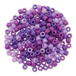 Craft Medley Barrel Pony Beads - Viola, Package of 200