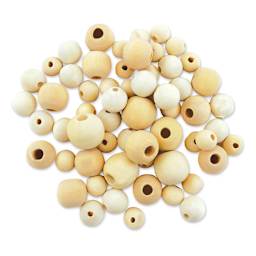 Krafty Kids Wood Beads - Round, Unfinished, Package of 60