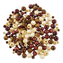 Krafty Kids Wood Beads - Round, Natural, 1.4 oz