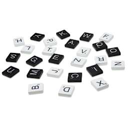 Craft Medley Letter Tiles - Black and White, Package of 26