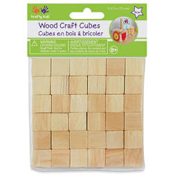 Krafty Kids Wood Craft Cubes - 5/8", Package of 36 (In packaging)