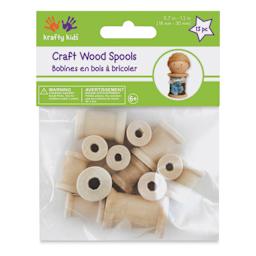 Krafty Kids Wood Spools - Package of 13 (In packaging)