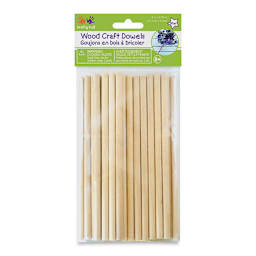 Krafty Kids Dowel Rods - 1/4" W x 6" L, Pkg of 30, front of the packaging