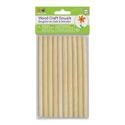 Krafty Kids Dowel Rods - 3/8" W x 6" L, Pkg of 10, front of the packaging