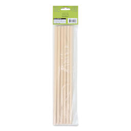 Krafty Kids Dowel Rods - 3/8" W x 12 L, Pkg of 6, back of the packaging