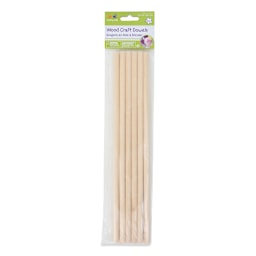 Krafty Kids Dowel Rods - 3/8" W x 12 L, Pkg of 6, front of the packaging