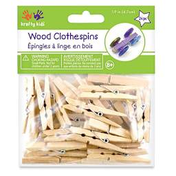 Krafty Kids Clothespins - 1-7/8", Package of 24 (In packaging)