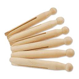 Krafty Kids Doll Peg Clothespins - 4-1/4", Package of 6