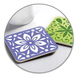 Craft Medley Wood Coasters - Square, Package of 4 (Sample Artwork)