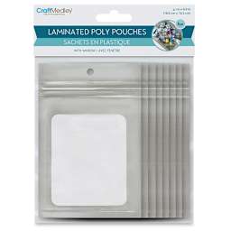 Craft Medley Laminated Zip Bags - Silver, 4-1/10" W x 6-2/5" L, Package of 8