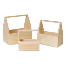 Craft Medley Unfinished Wood Nesting Toolboxes - Set of 3