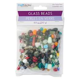 Craft Medley Glass Beads - Assorted Colors, 8.8 oz front of packaging