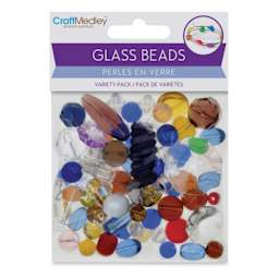 Craft Medley Glass Beads - Assorted Colors, 3.5 oz (In packaging)