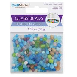 Craft Medley Glass Beads - Candy Frost Mix, 1.05 oz front of packaging