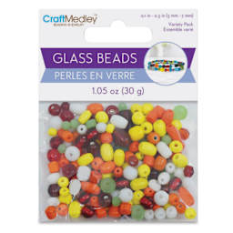 Craft Medley Glass Beads - Tropicana Mix, 1.05 oz front of packaging