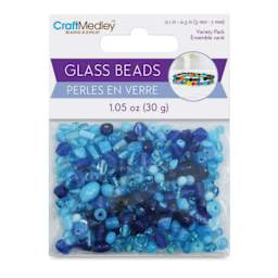 Craft Medley Glass Beads - Sky Mix, 1.05 oz front of packaging