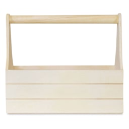 Craft Medley Unfinished Wood Toolbox - 7-1/2" L x 3-2/5" W x 6-1/2" H - side view