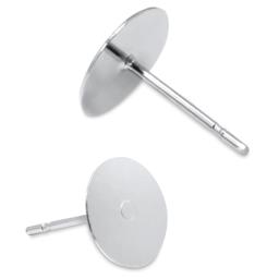 Craft Medley Earring Posts - Silver, 8 mm (Two shown out of packaging)