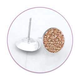 Craft Medley Earring Posts - Silver, 8 mm (Silver post with bronze jewel)