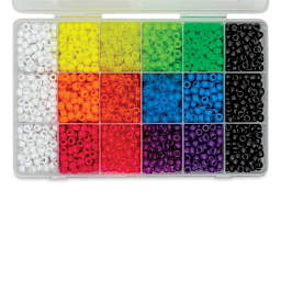 The Beadery Bead Extravaganza Box - Neon Brights, Package of 2300 (Lid open)